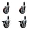 Service Caster 4'' Maroon Poly Wheel Swivel 1-1/4'' Expanding Stem Caster Set 2 Brakes, 4PK SCC-EX20S414-PPUB-MRN-2-PLB-2-114 - alternate 1